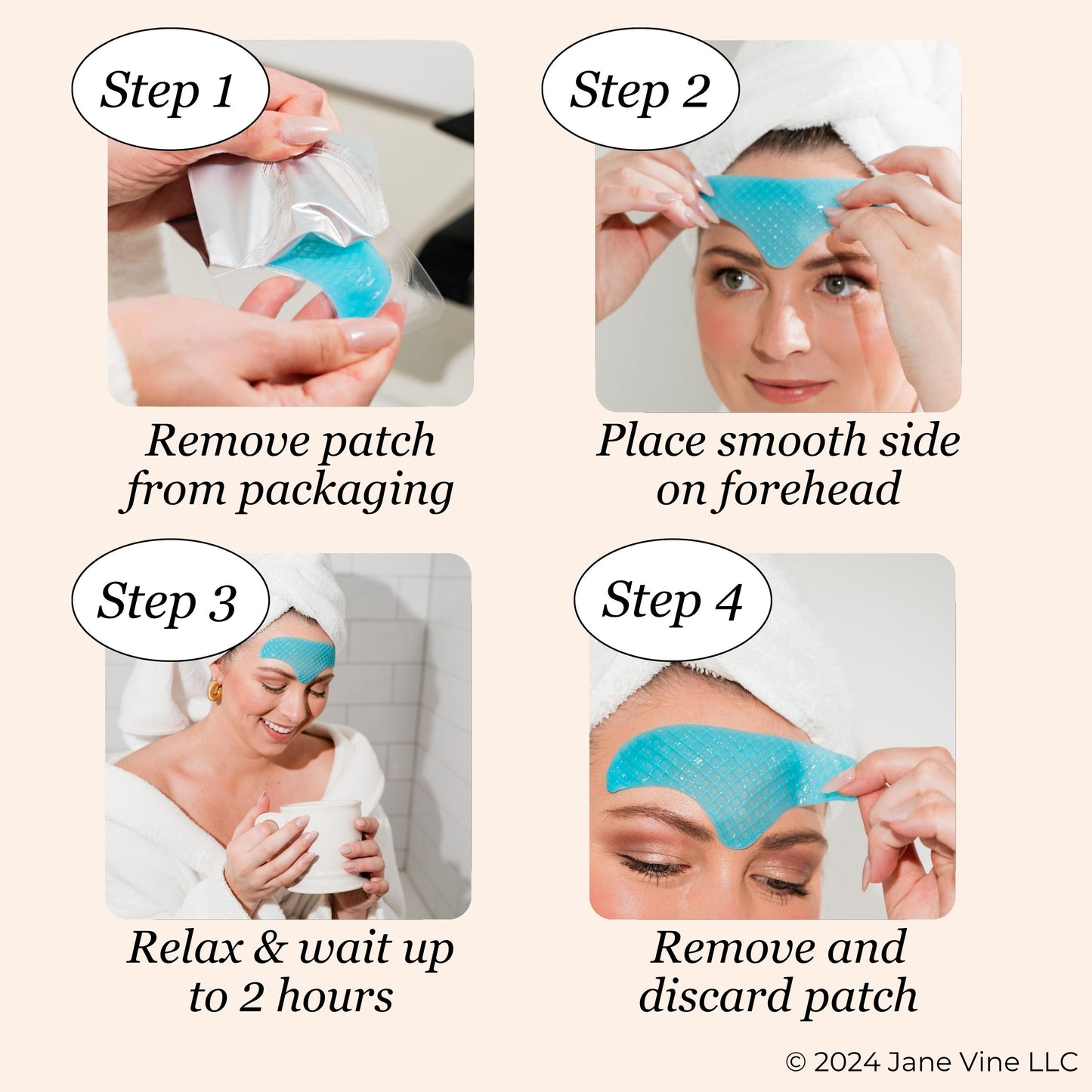 Forehead Wrinkle Patches - Anti Wrinkle Patches - Cooling Collagen Hydration - Wrinkles Treatment - Forehead Collagen Patches with Centella Asiatica, Vitamin E & Hyaluronic Acid - 20 Pcs