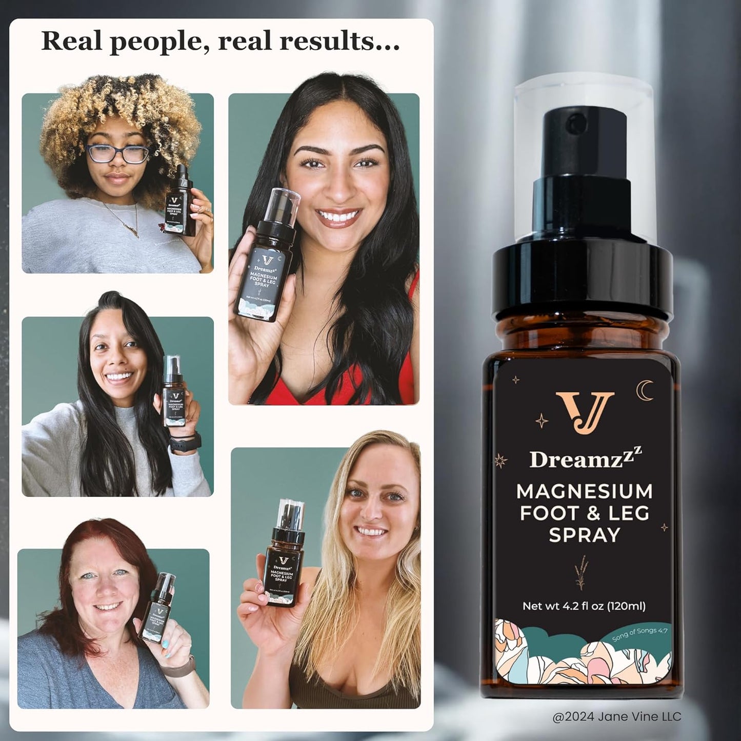 Dreamzzz Magnesium Spray for Feet and Sleep – Blended Formula Magnesium Oil with Lavender & Coconut Oil - Topical Magnesium Body Foot and Leg Spray for Women - Reduced Stickiness - 4.2 oz
