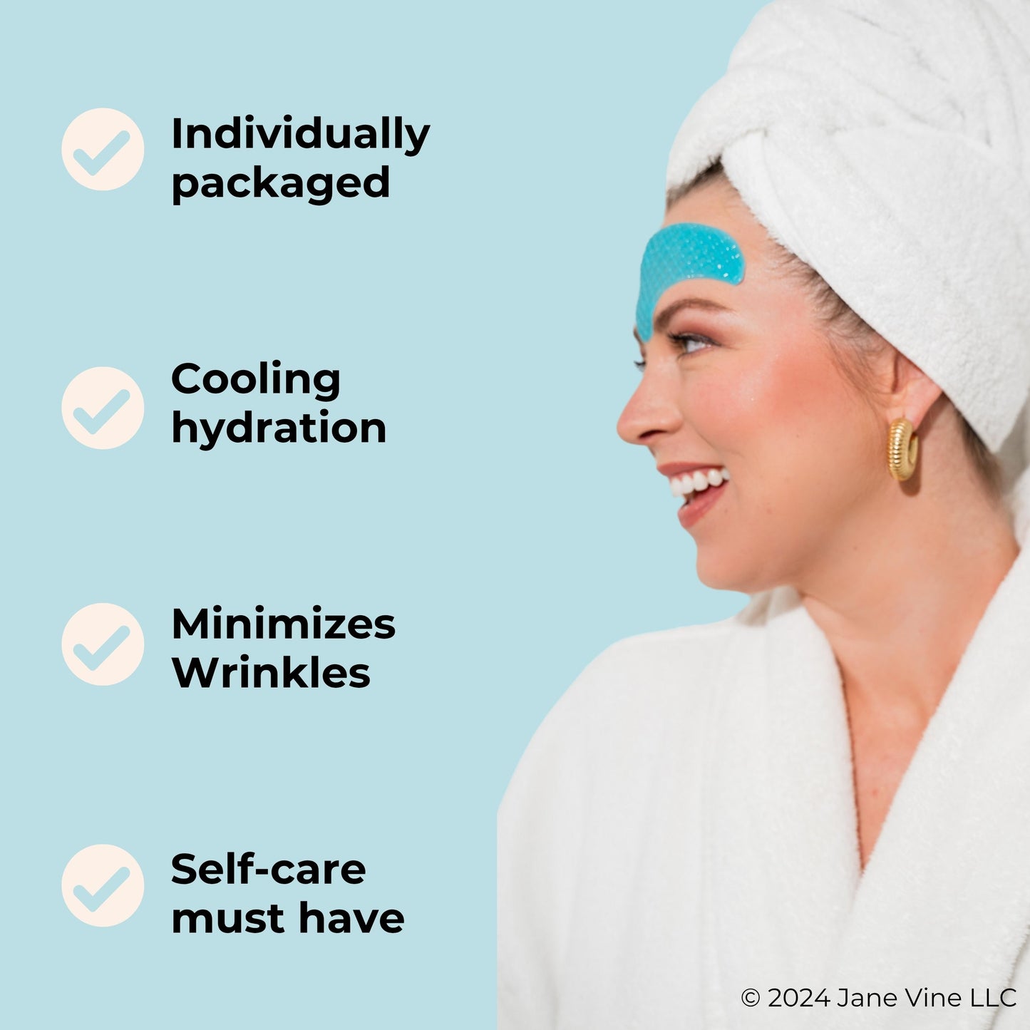 Forehead Wrinkle Patches - Anti Wrinkle Patches - Cooling Collagen Hydration - Wrinkles Treatment - Forehead Collagen Patches with Centella Asiatica, Vitamin E & Hyaluronic Acid - 20 Pcs
