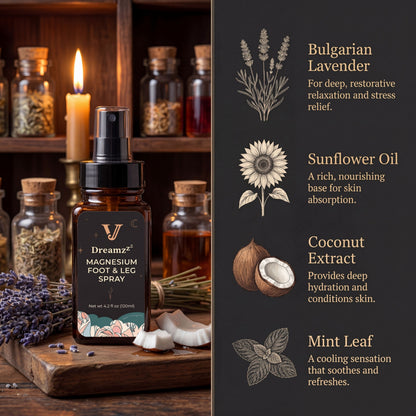 Jane Vine Dreamzzz Magnesium Spray for Feet and Sleep with Lavender & Coconut Oil – 4.2 oz